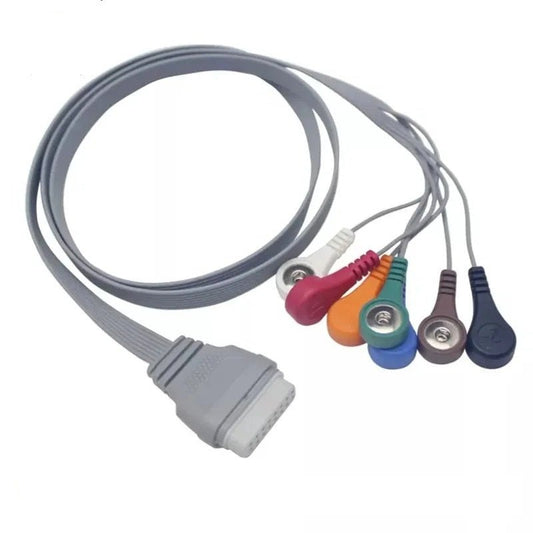 Cable ECG Holter 16 Pines para Grabador Edan – 5/7 Conductores – Snap 4.0 AHA - Delcantomedical