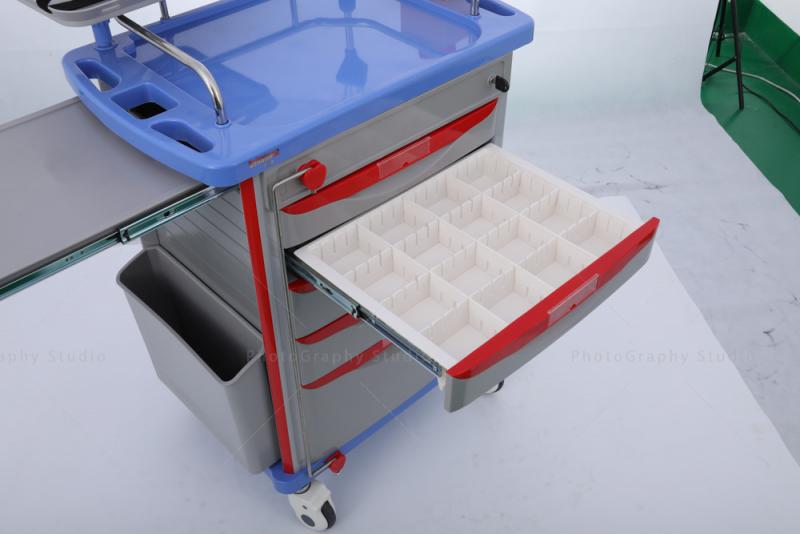 Carro de Paro Clínico ABS con Barra de Bloqueo de Seguridad - Delcantomedical