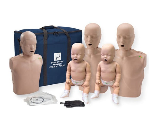 Maniquíes Familia RCP con Monitor — Pack de 3 / Pack de 5
