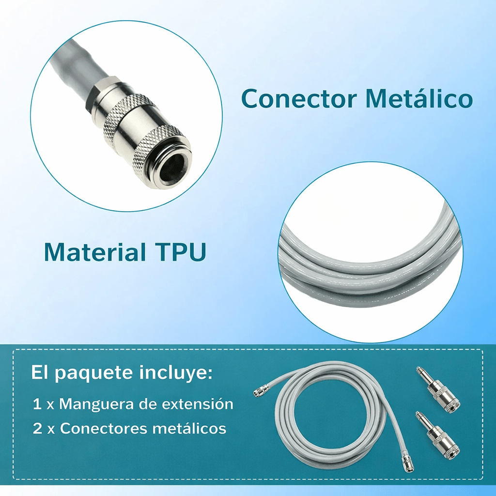 Manguera NIBP reutilizable 2,5 m universal con conector quick - connect – Compatible con monitores Mindray, Edan, Contec, Criticare y otros equipos multiparámetro - Delcantomedical