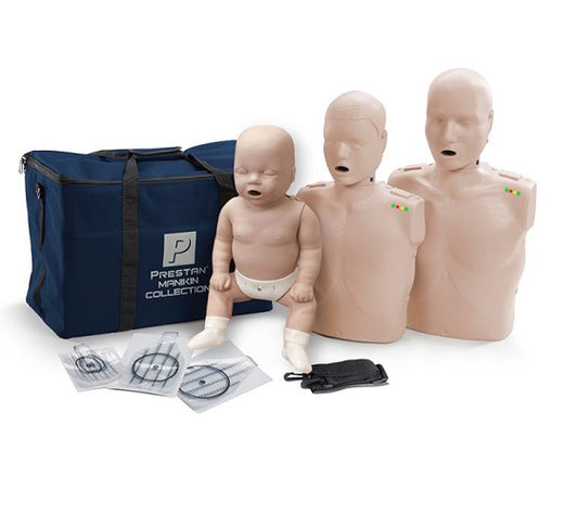 Maniquíes Familia RCP con Monitor — Pack de 3 / Pack de 5