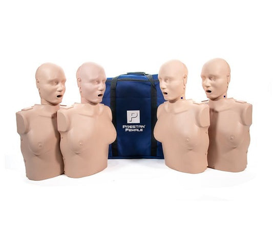 Torso Femenino Adulto RCP PRESTAN con Monitor de Ritmo de Compresiones — Unidad / Pack de 4