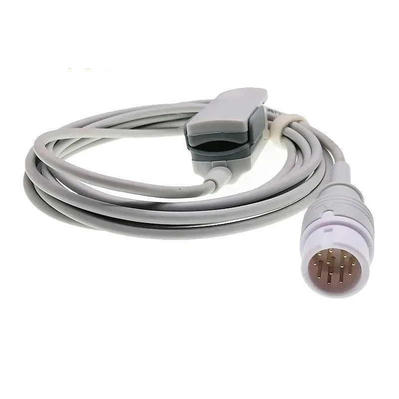 Sensor SpO₂ Reutilizable 12 Pines Compatible Comen – Adulto, Pediátrico, Neonatal y Veterinario – Cable 2,5 m - Delcantomedical