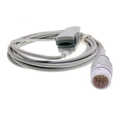 Sensor SpO₂ Reutilizable 12 Pines Compatible Comen – Adulto, Pediátrico, Neonatal y Veterinario – Cable 2,5 m - Delcantomedical