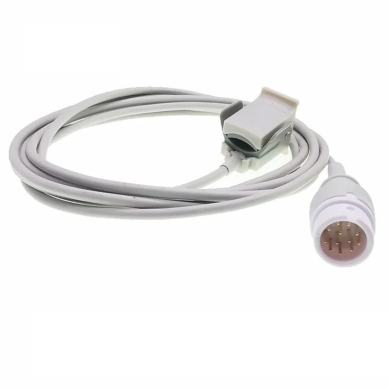 Sensor SpO₂ Reutilizable 12 Pines Compatible Comen – Adulto, Pediátrico, Neonatal y Veterinario – Cable 2,5 m - Delcantomedical