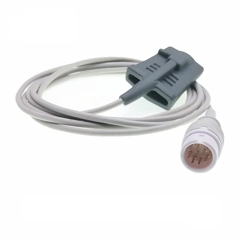 Sensor SpO₂ Reutilizable 12 Pines Compatible Comen – Adulto, Pediátrico, Neonatal y Veterinario – Cable 2,5 m - Delcantomedical