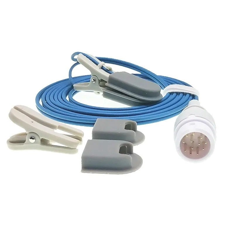 Sensor SpO₂ Reutilizable 12 Pines Compatible Comen – Adulto, Pediátrico, Neonatal y Veterinario – Cable 2,5 m - Delcantomedical