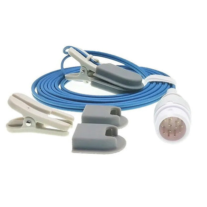 Sensor SpO₂ Reutilizable 12 Pines Compatible Comen – Adulto, Pediátrico, Neonatal y Veterinario – Cable 2,5 m - Delcantomedical