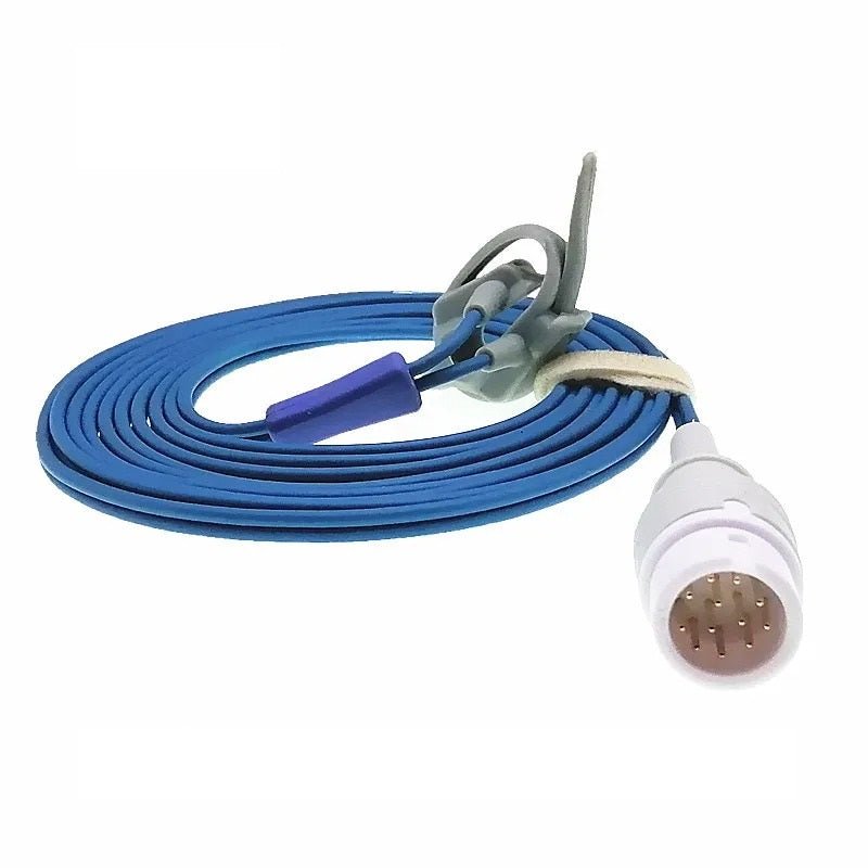 Sensor SpO₂ Reutilizable 12 Pines Compatible Comen – Adulto, Pediátrico, Neonatal y Veterinario – Cable 2,5 m - Delcantomedical