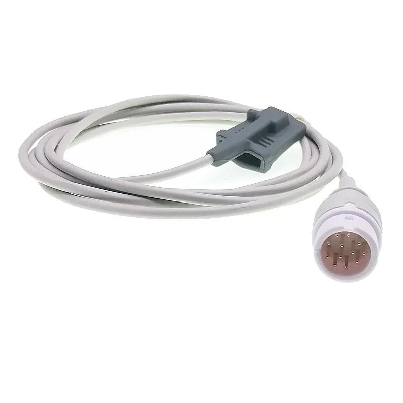 Sensor SpO₂ Reutilizable 12 Pines Compatible Comen – Adulto, Pediátrico, Neonatal y Veterinario – Cable 2,5 m - Delcantomedical