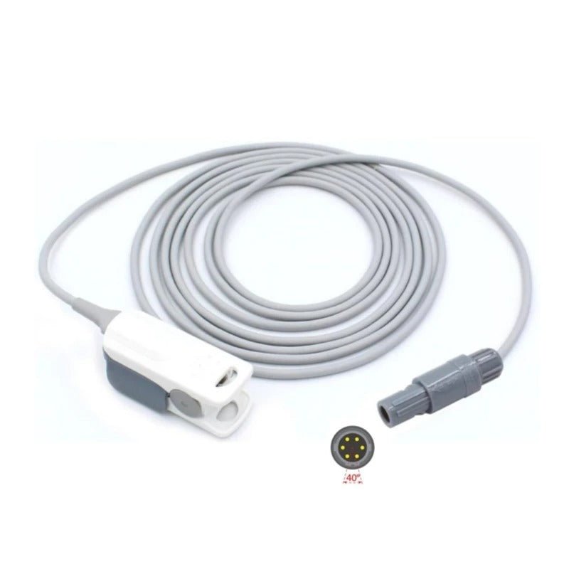 Sensor SpO₂ Reutilizable Adulto Compatible Mindray / Edan / Datascope – 6 Pines, 3 m - Delcantomedical