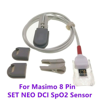 Sensor SpO2 Reutilizable Compatible Monitor Radical - 7 con Tecnología Masimo – RD Set DCI 8 Pines - Delcantomedical