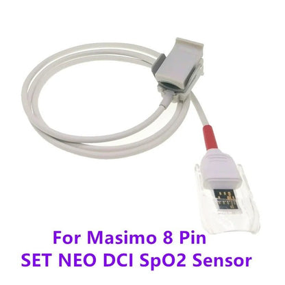 Sensor SpO2 Reutilizable Compatible Monitor Radical - 7 con Tecnología Masimo – RD Set DCI 8 Pines - Delcantomedical