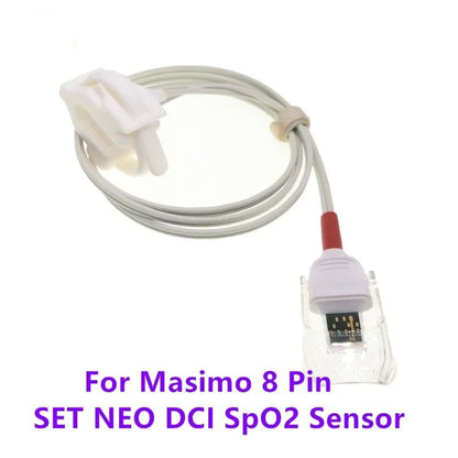 Sensor SpO2 Reutilizable Compatible Monitor Radical - 7 con Tecnología Masimo – RD Set DCI 8 Pines - Delcantomedical