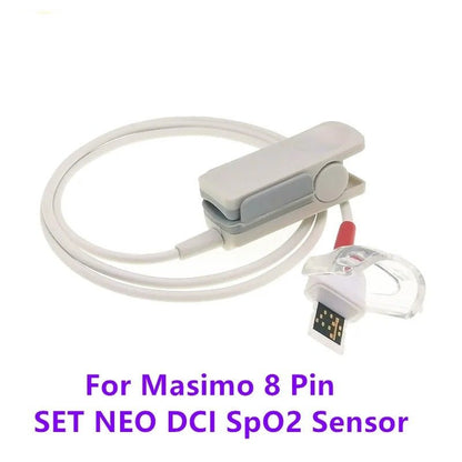 Sensor SpO2 Reutilizable Compatible Monitor Radical - 7 con Tecnología Masimo – RD Set DCI 8 Pines - Delcantomedical