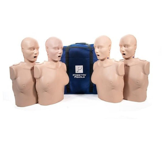 Torso Femenino Adulto RCP PRESTAN con Monitor de Ritmo de Compresiones — Unidad / Pack de 4 - Delcantomedical